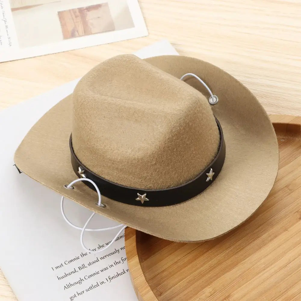 Pet Cowboy Hat – Dog & Cat Photo Prop Cap | Coffee & Black