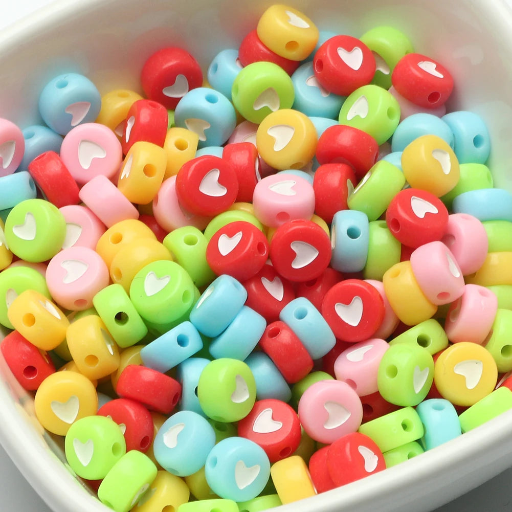 Pink Acrylic Letter Beads – Alphabet Spacer Beads for DIY Jewelry