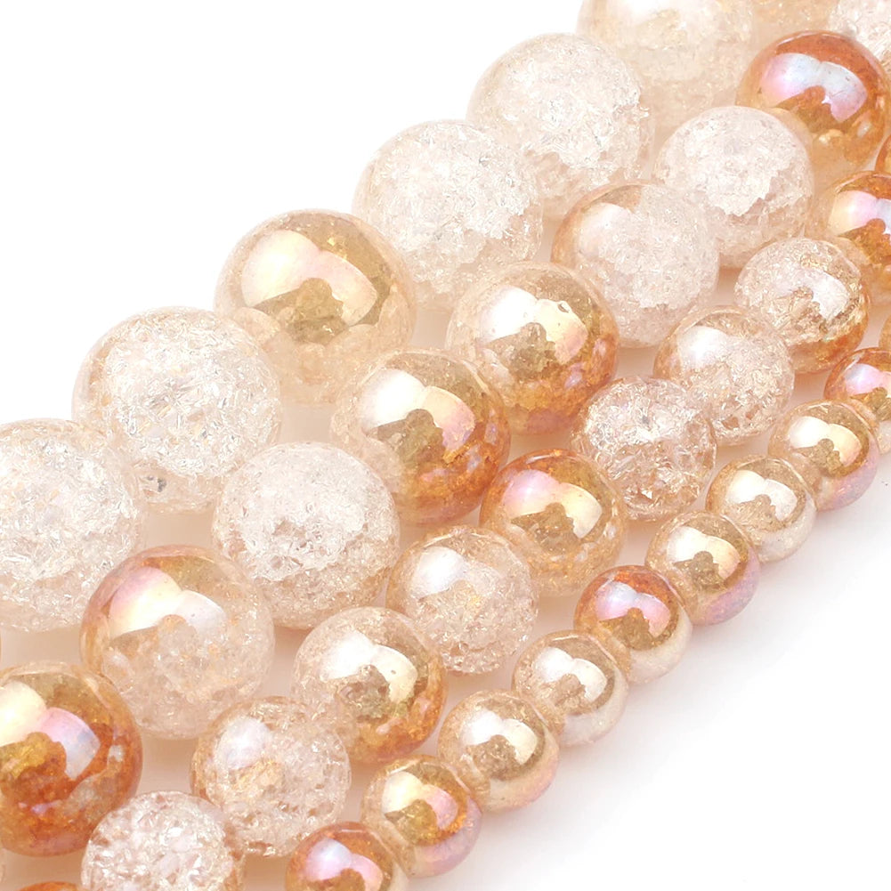 Snow Cracked Crystal Beads 6/8/10mm Round Loose Quartz – 15"
