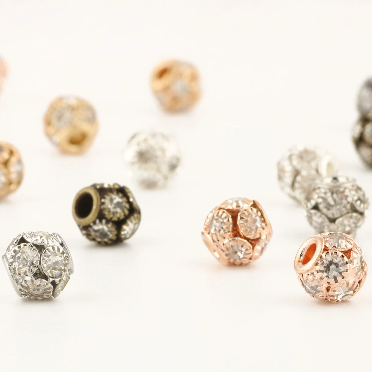 Rhinestone Crystal Ball Spacer Beads 8/10/12mm – Big Hole DIY