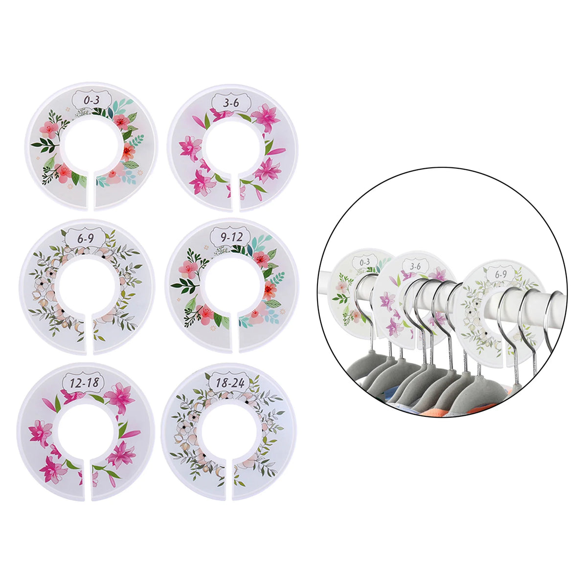 Baby & Kids Clothes Hanger Size Divider Rings – Plastic Tags