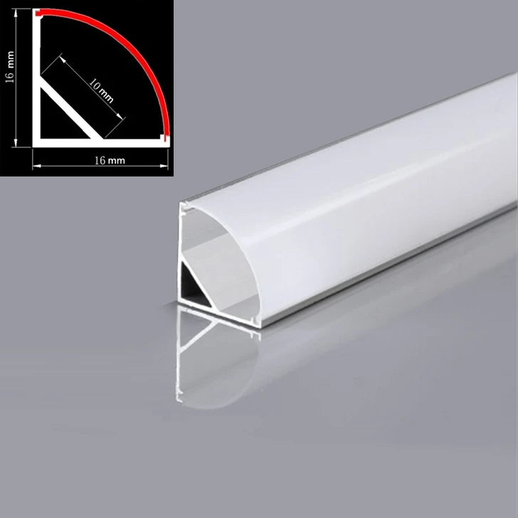 V-Type Black Aluminum LED Channel Profile 0.5m | Milky Cover
