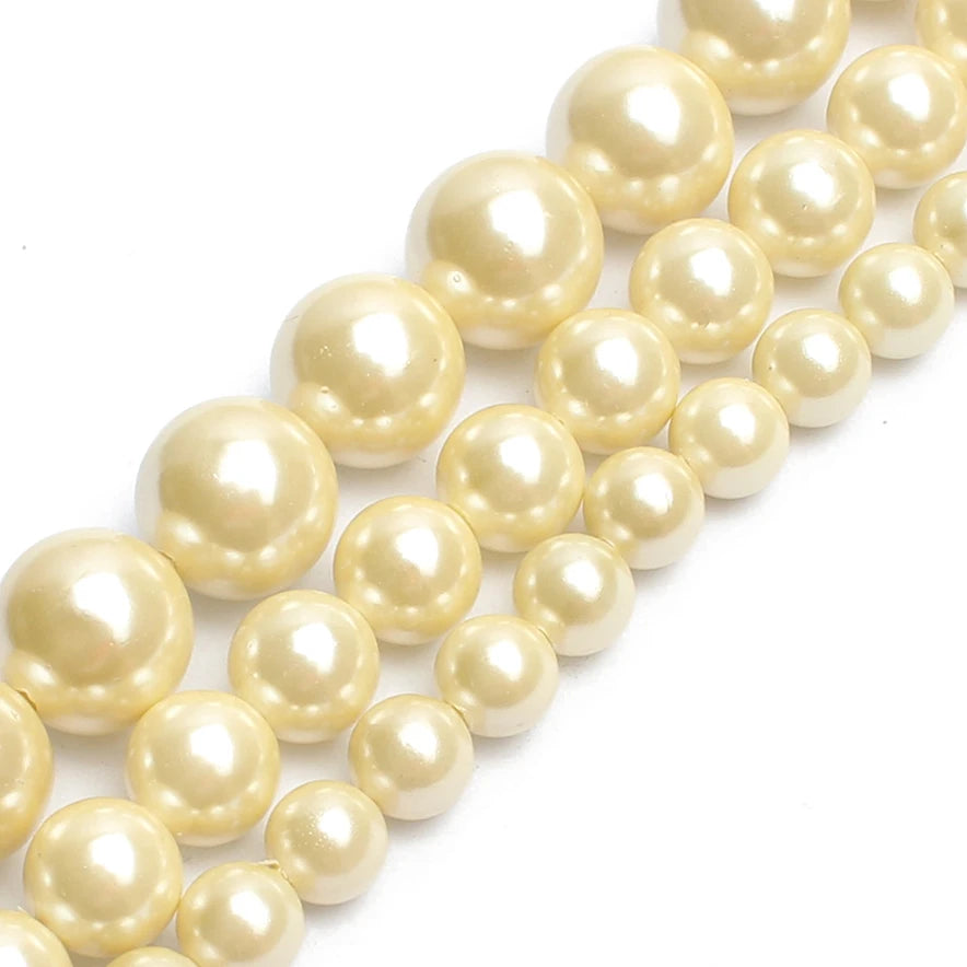 Shell Pearl Beads 15 Colors Round Spacer Beads for DIY Jewelry