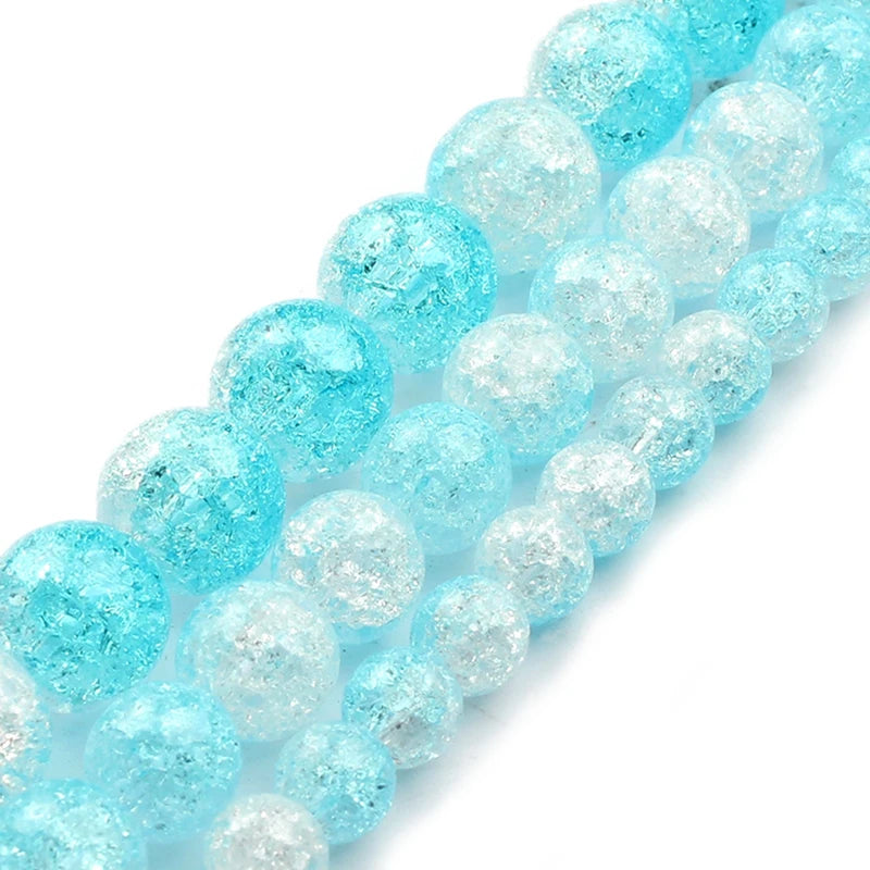Snow Cracked Crystal Beads 6/8/10mm – Multicolor Quartz Strands