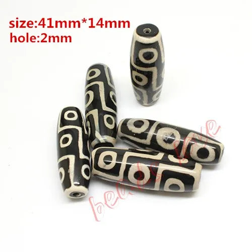 Tibetan Dzi 3-Eye Agate Oval Beads – DIY Bracelet Necklace 8x12mm