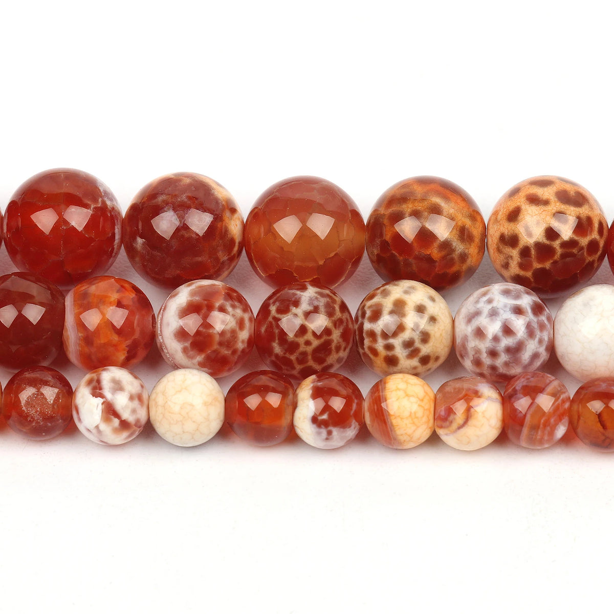 Red Fire Agate Stone Beads 6/8/10mm – DIY Jewelry Making
