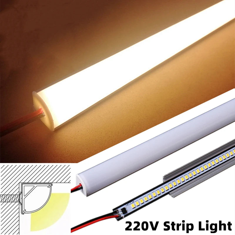 V-Type LED Corner Strip Light 5W AC220V Aluminum Profile 0.5M