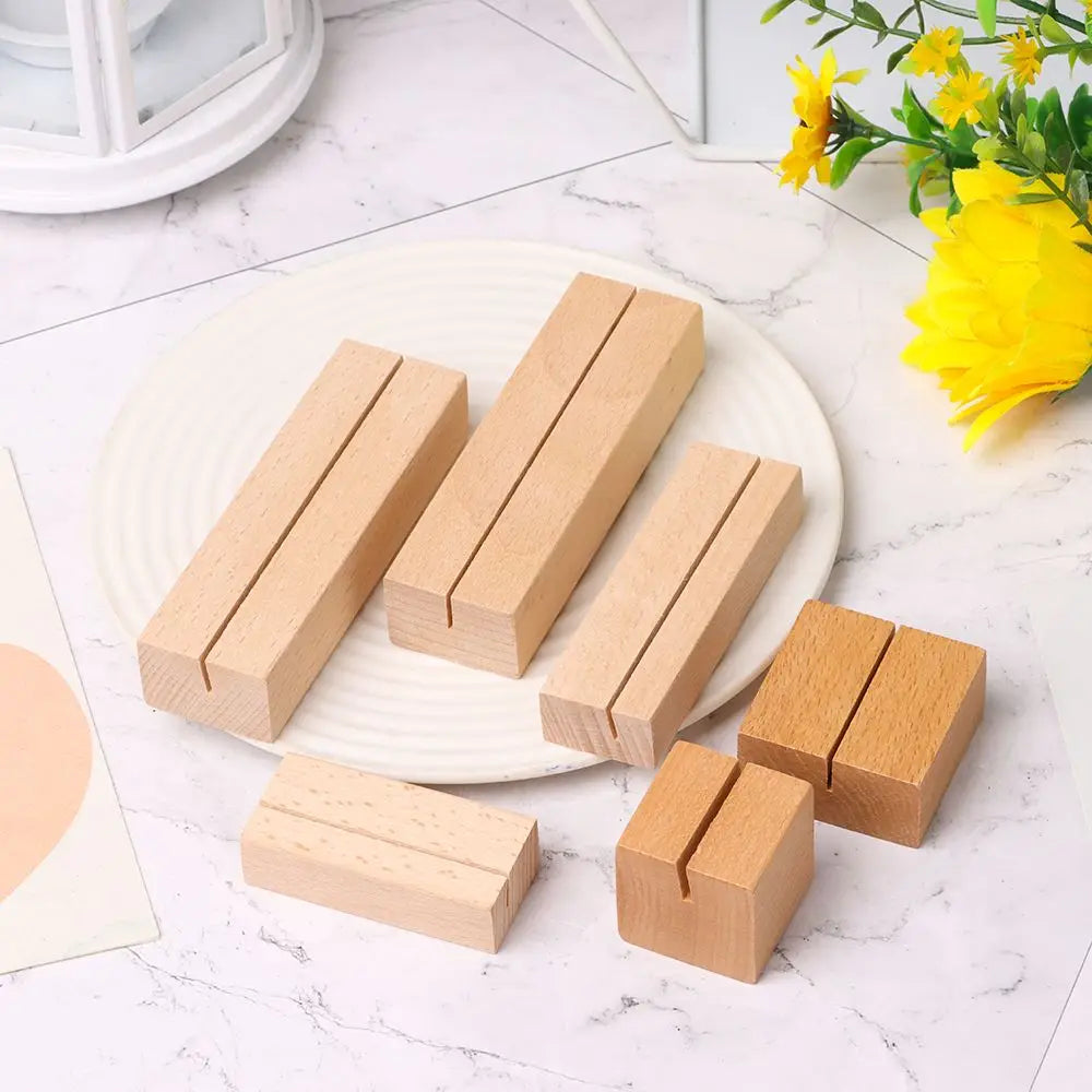 Wooden Stump Card Holder – Table Number & Photo Stand