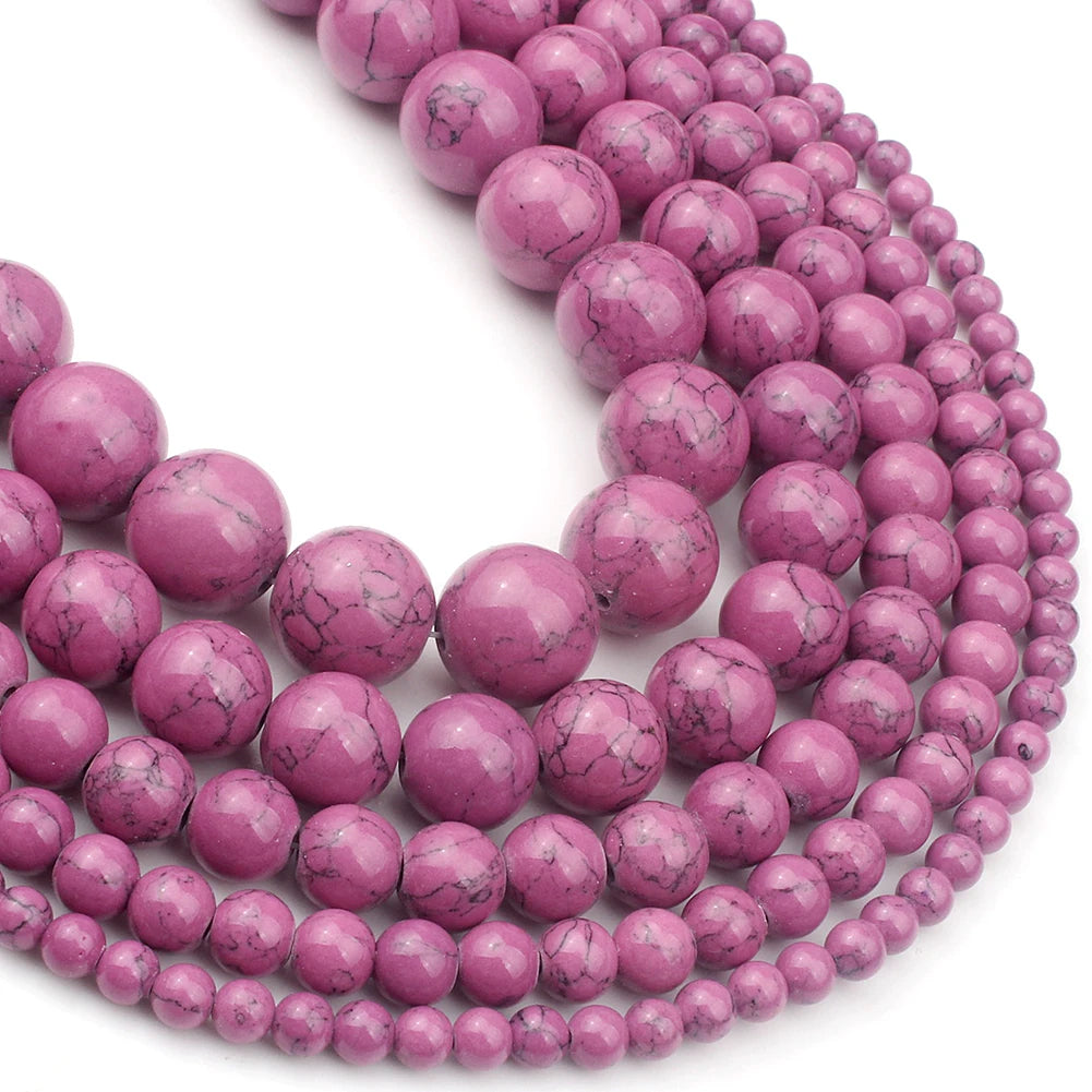 Shell Howlite Round Spacer Beads – DIY Jewelry Making 15"
