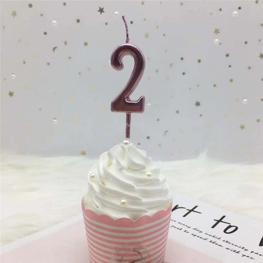 Silver Number Birthday Candle – Cake & Cupcake Topper