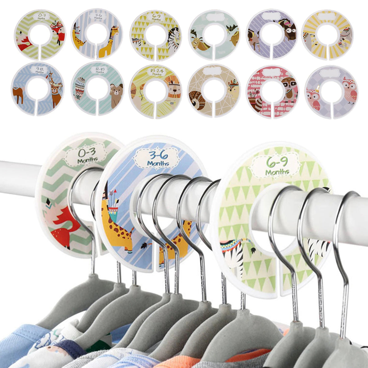 Baby & Kids Clothes Hanger Size Divider Rings – Plastic Tags
