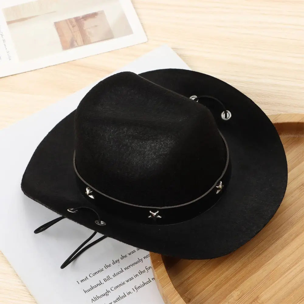 Pet Cowboy Hat – Dog & Cat Photo Prop Cap | Coffee & Black