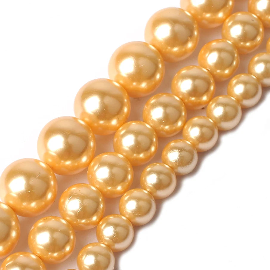 Shell Pearl Beads 15 Colors Round Spacer Beads for DIY Jewelry