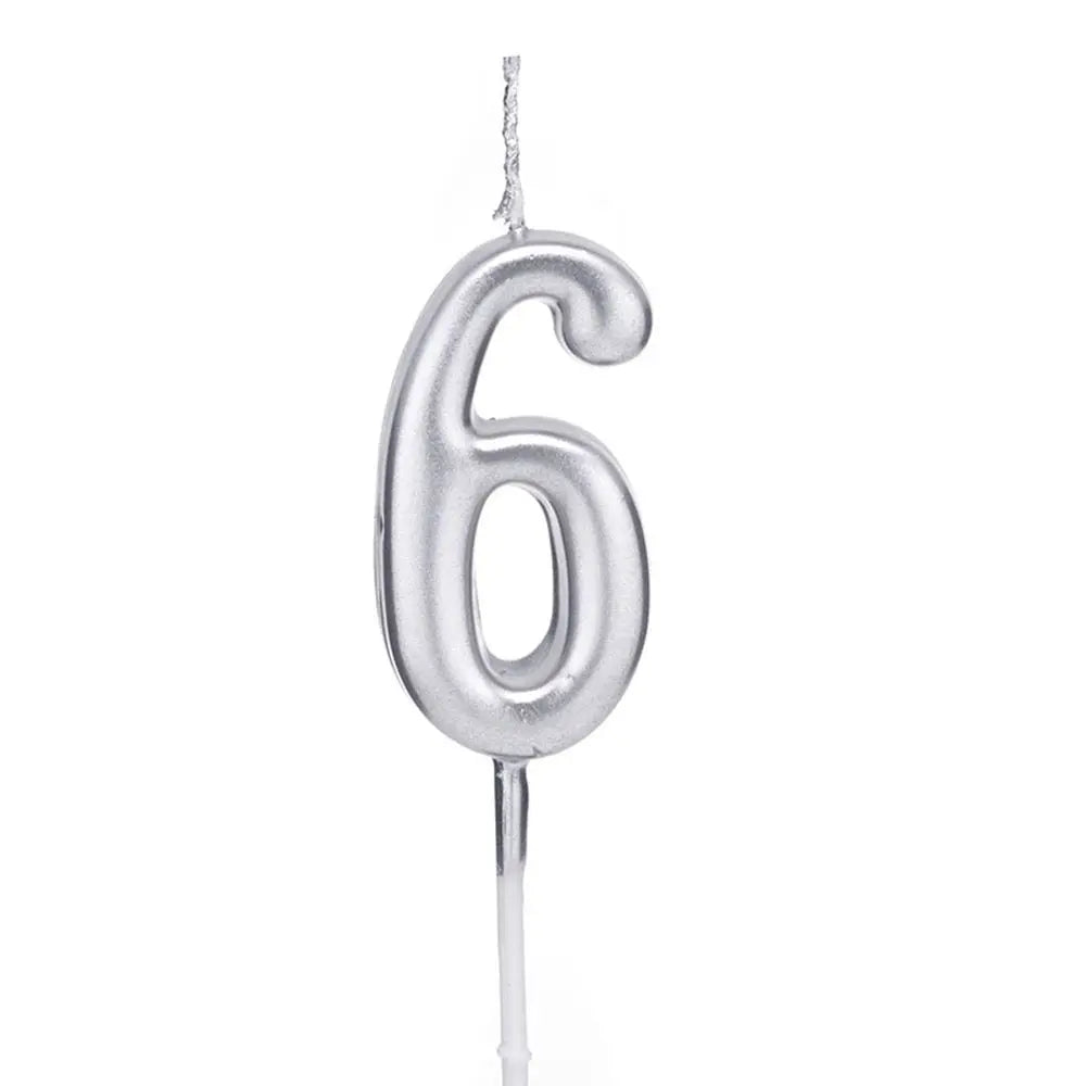 Silver Number Birthday Candle – Cake & Cupcake Topper