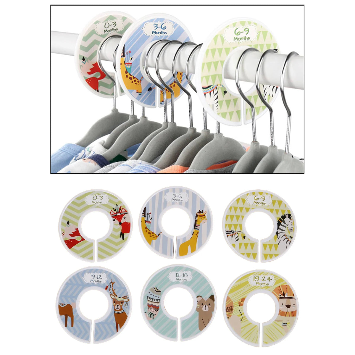 Baby & Kids Clothes Hanger Size Divider Rings – Plastic Tags