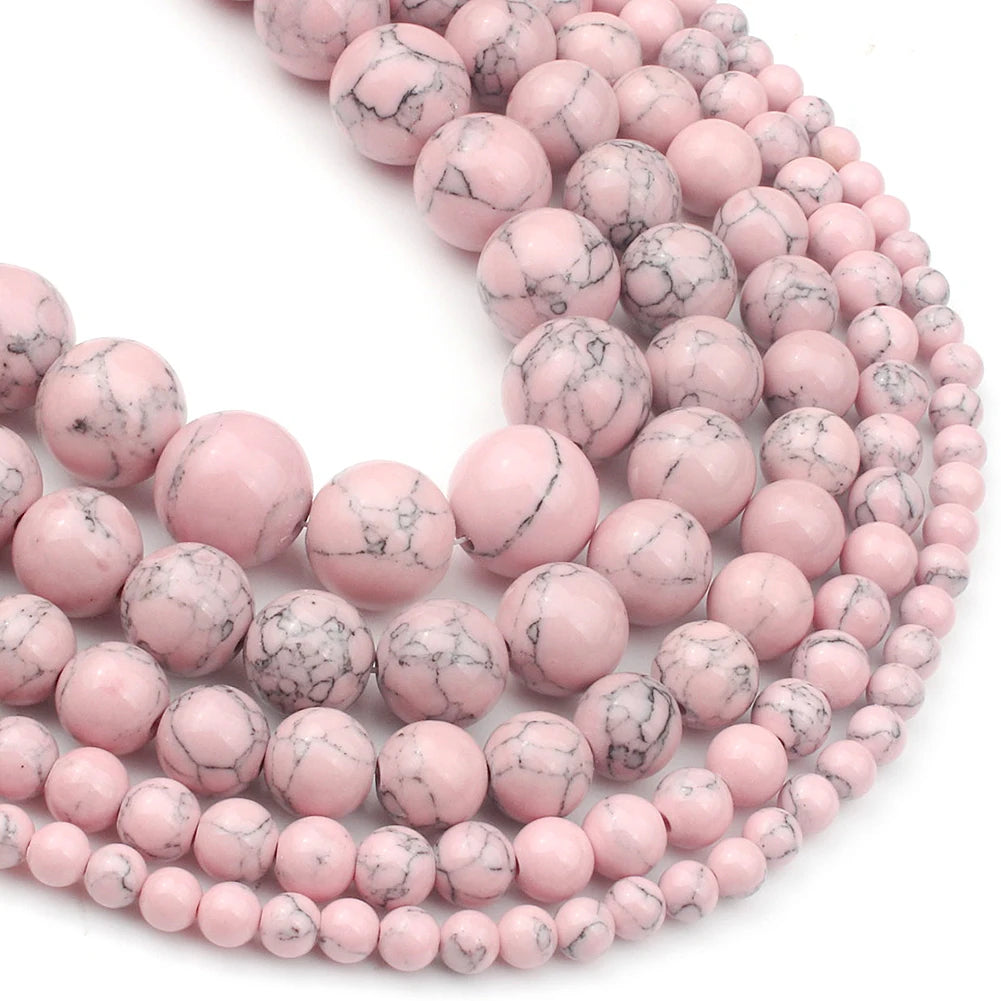Shell Howlite Round Spacer Beads – DIY Jewelry Making 15"
