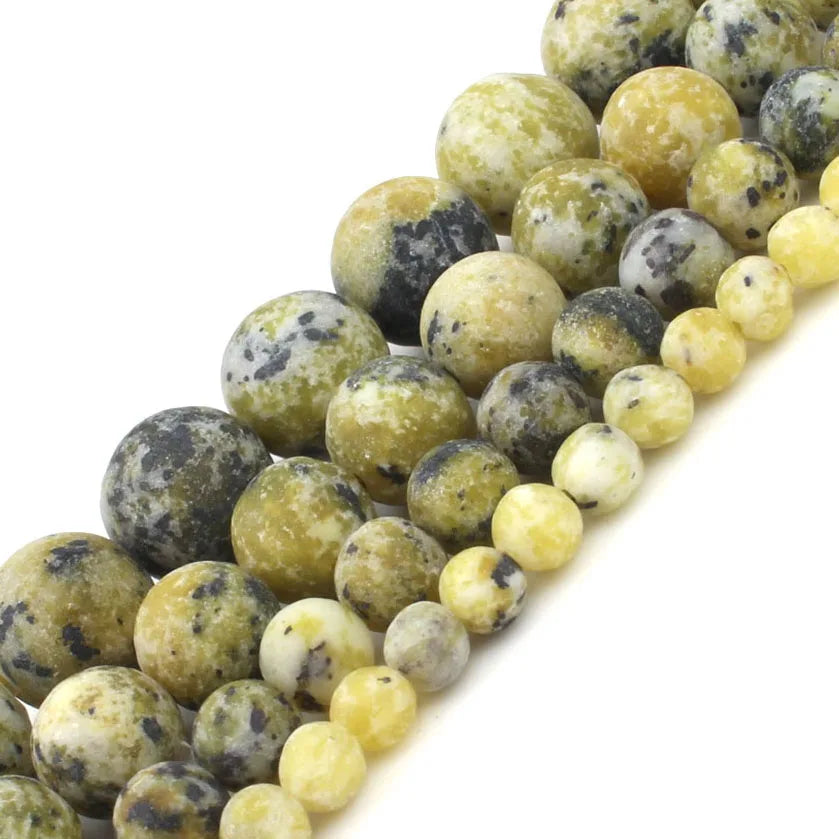 Round Stone Loose Beads for Jewelry Making – 15" Strand 4–12mm