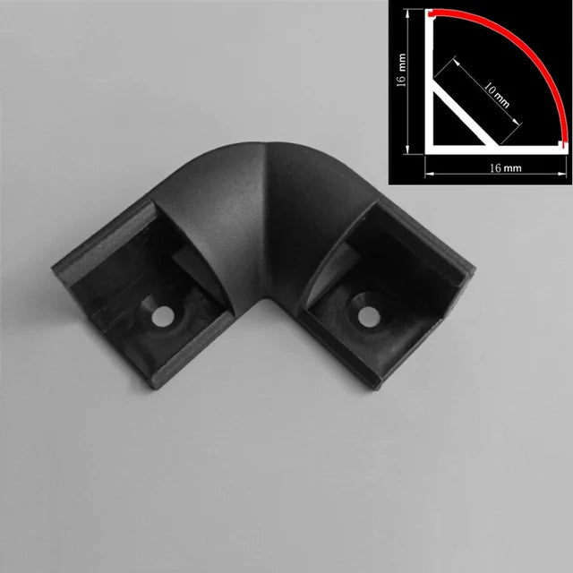 V-Type Black Aluminum LED Channel Profile 0.5m | Milky Cover