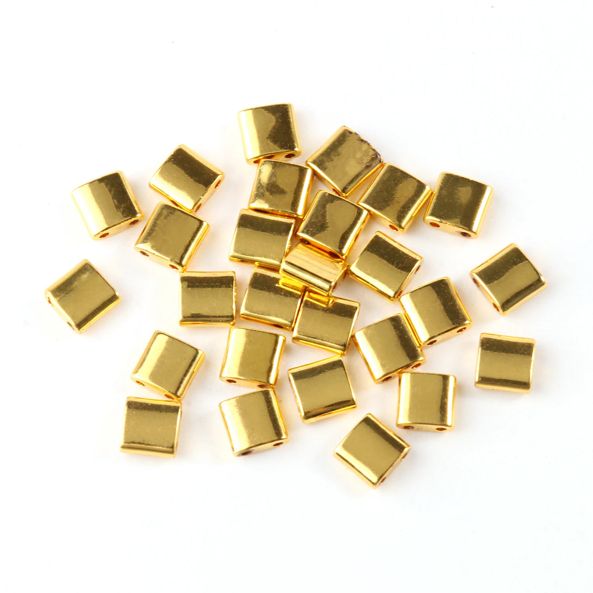Rectangular Hematite Two-Hole Spacer Beads – Gold & Silver DIY