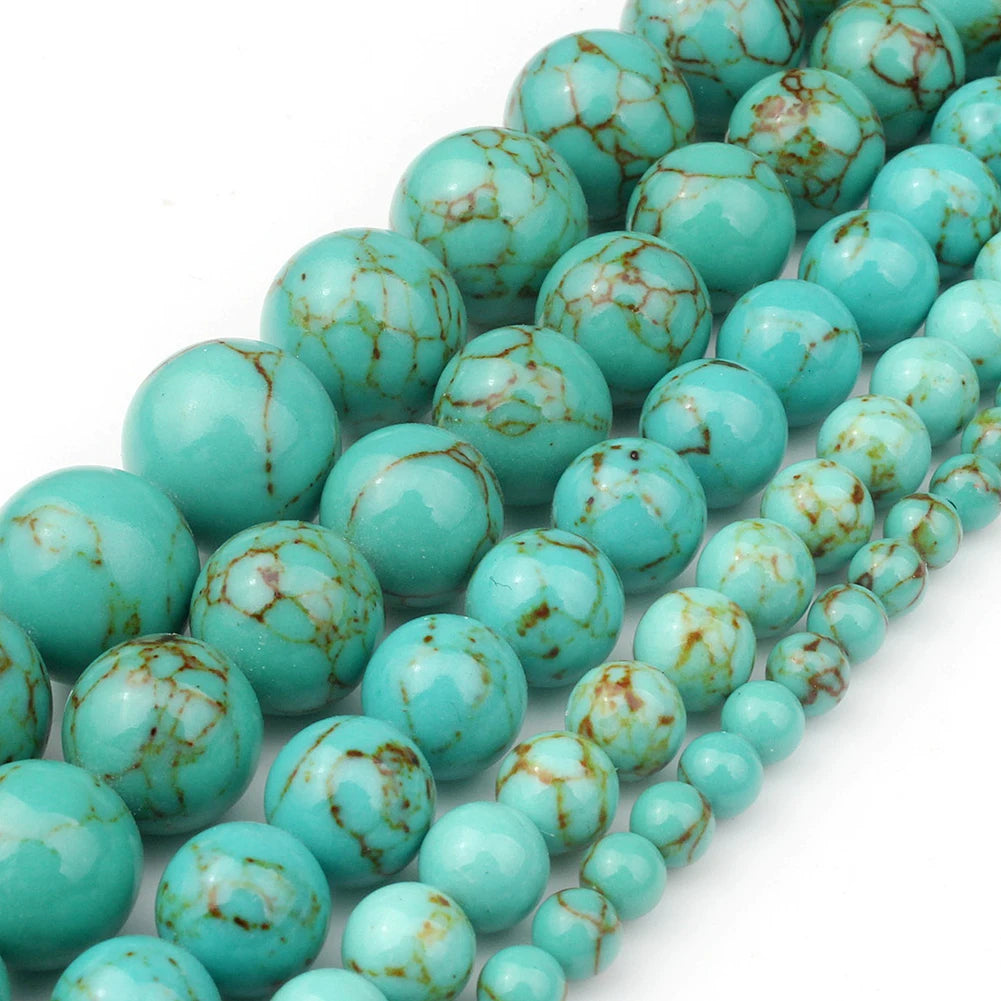 White Howlite Round Beads 4–12mm | 15" Strand Jewelry Making