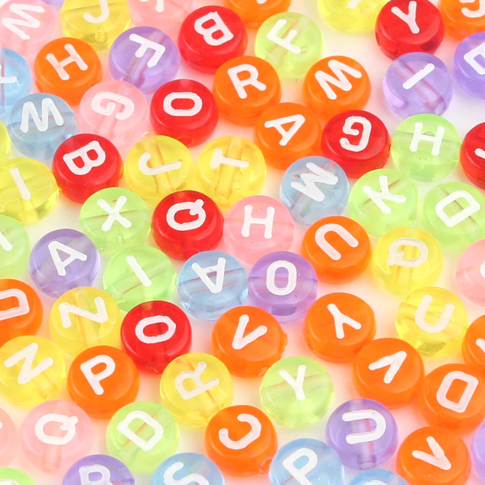Pink Acrylic Letter Beads – Alphabet Spacer Beads for DIY Jewelry