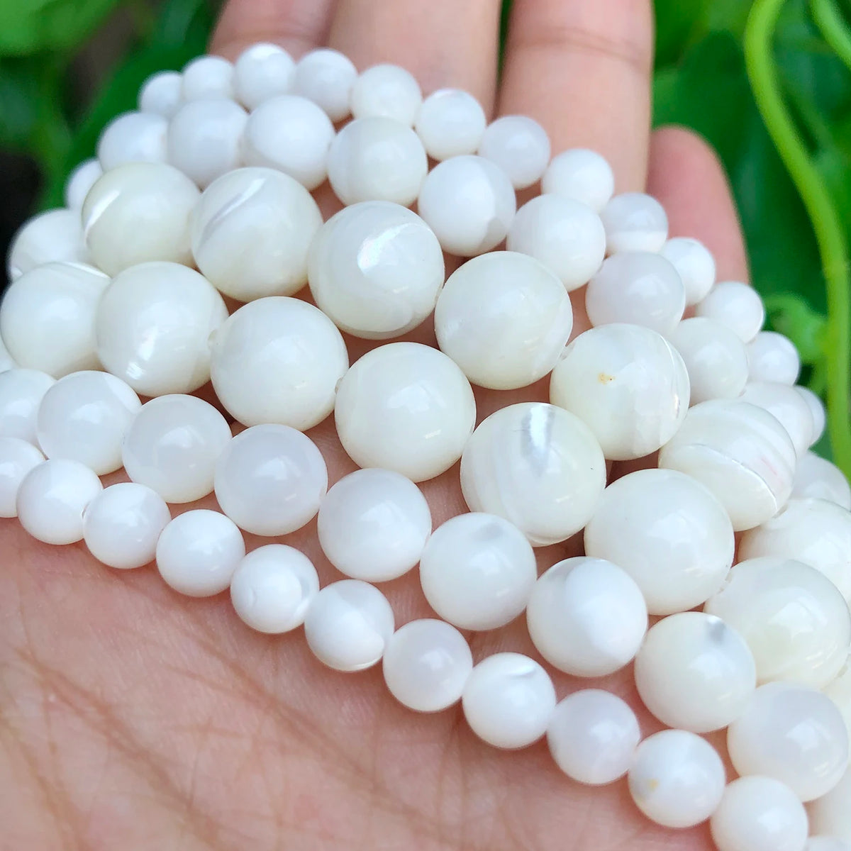White Mother of Pearl Shell Beads Round Spacer 6–12mm DIY