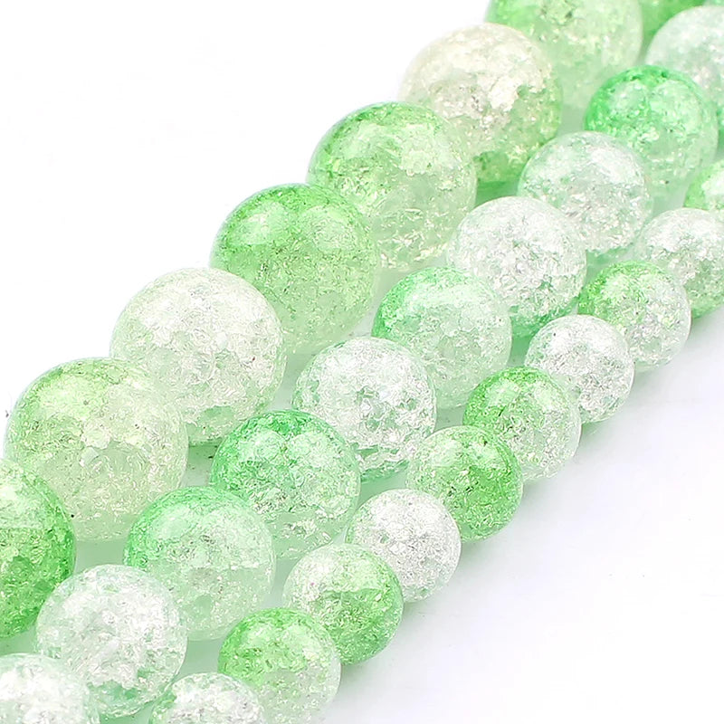 Snow Cracked Crystal Beads 6/8/10mm Round Loose Quartz – 15"