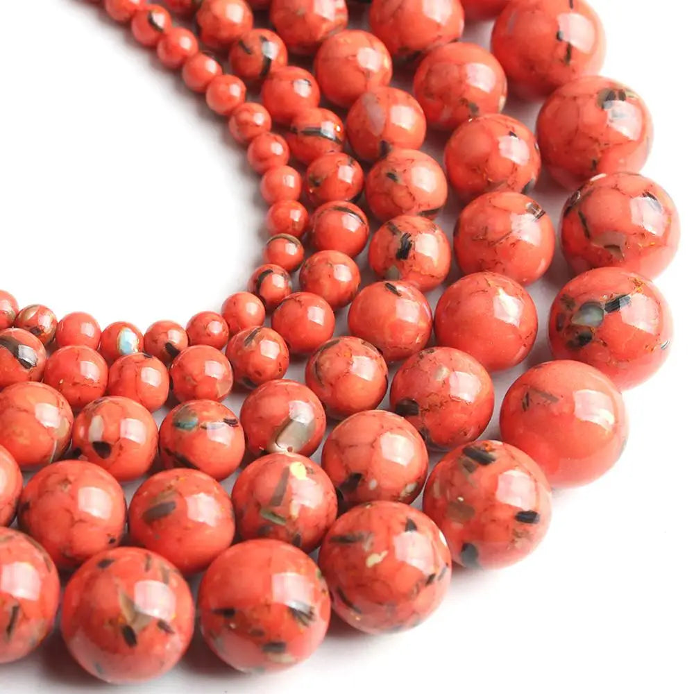 Shell Howlite Round Spacer Beads – DIY Jewelry Making 15"