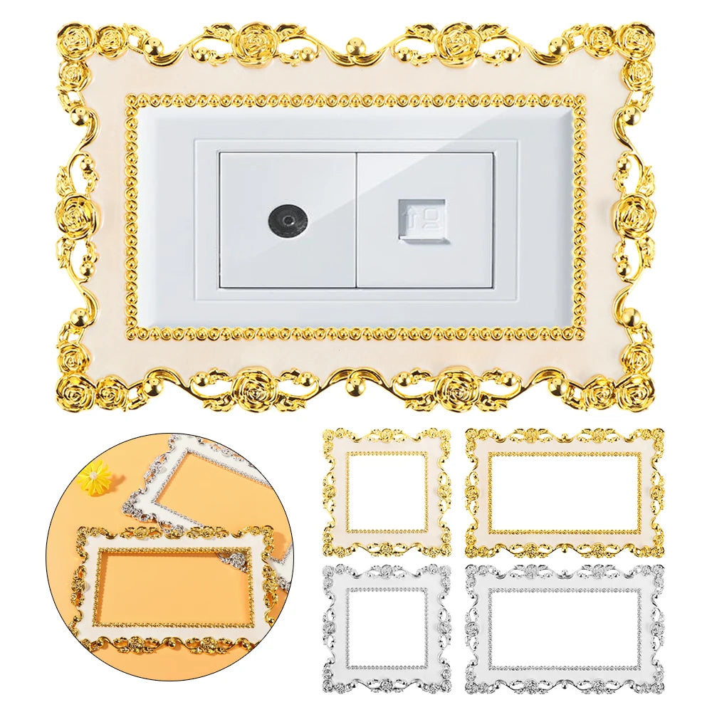 Rose Edge Light Switch Surround Frame – Gold & Silver