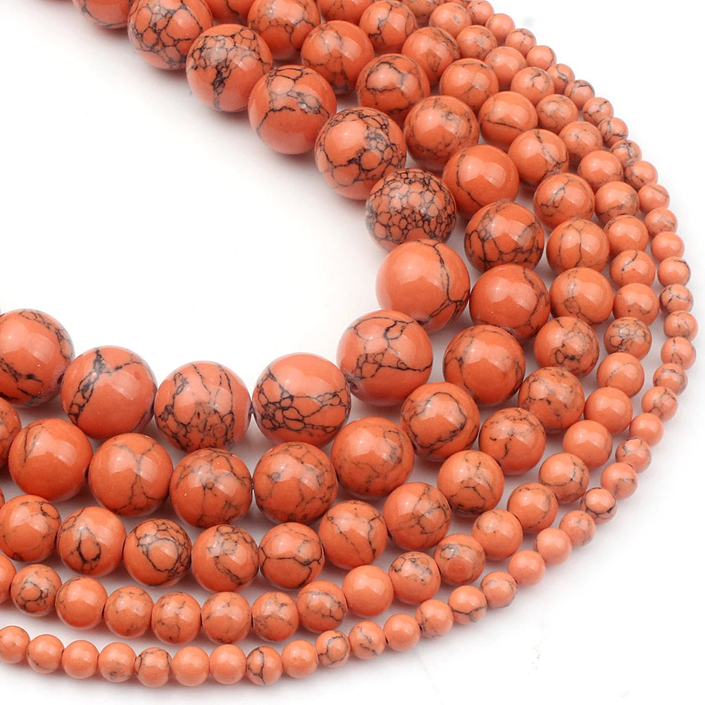 Shell Howlite Round Spacer Beads – DIY Jewelry Making 15"