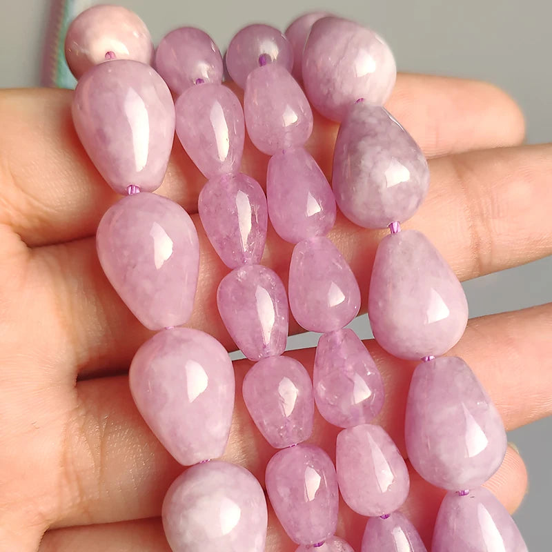 Waterdrop Natural Stone Beads – Jade Angelite Amazonite DIY
