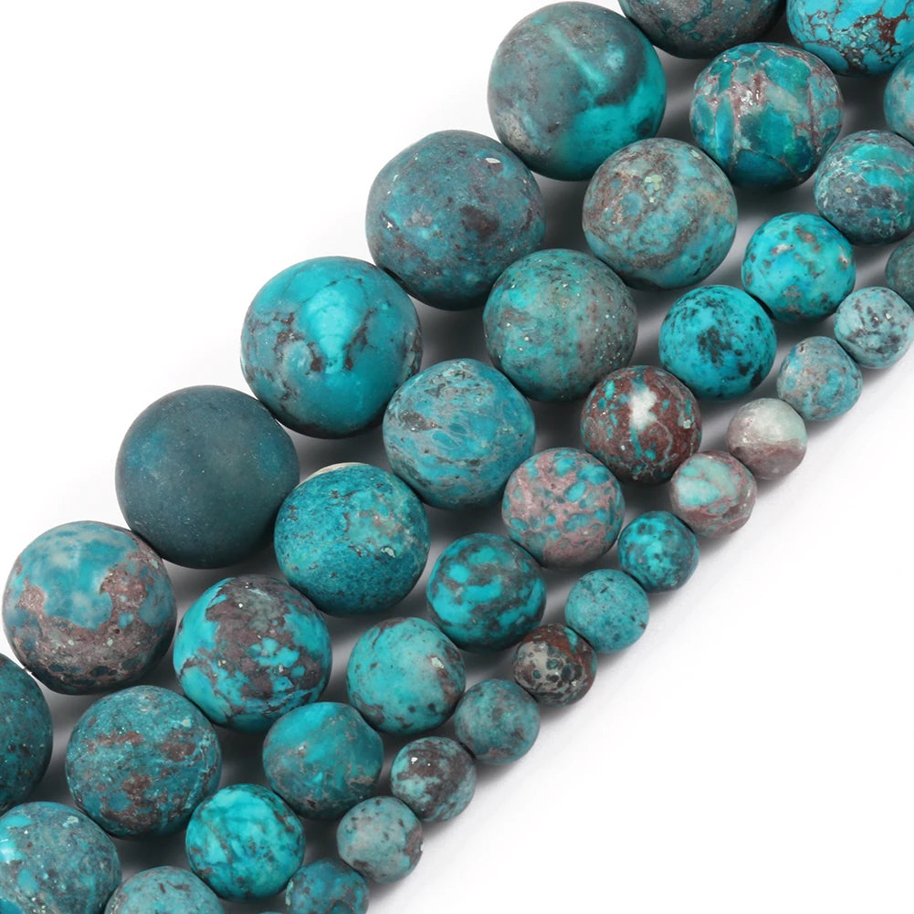 Round Stone Loose Beads for Jewelry Making – 15" Strand 4–12mm