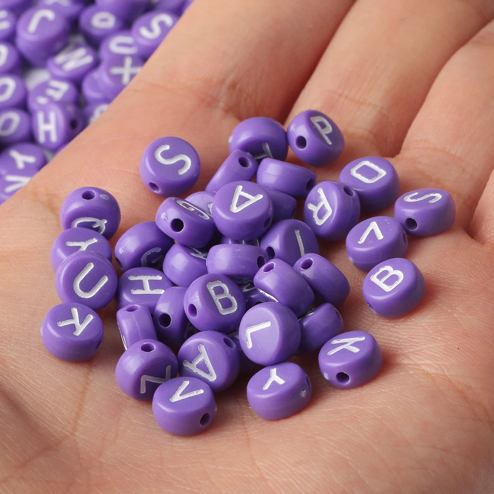 Pink Acrylic Letter Beads – Alphabet Spacer Beads for DIY Jewelry