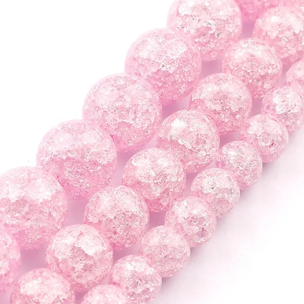 Snow Cracked Crystal Beads 6/8/10mm Round Loose Quartz – 15"