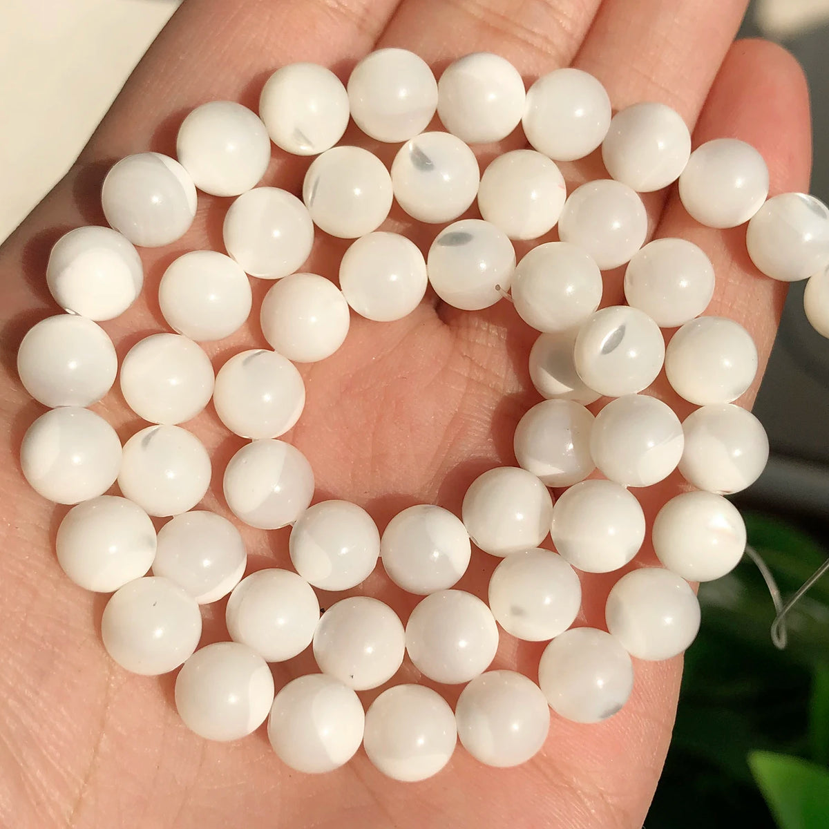 White Mother of Pearl Shell Beads Round Spacer 6–12mm DIY