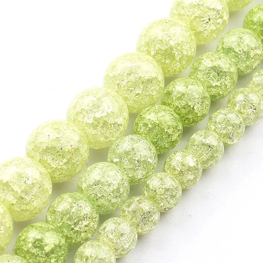 Snow Cracked Crystal Beads 6/8/10mm Round Loose Quartz – 15"