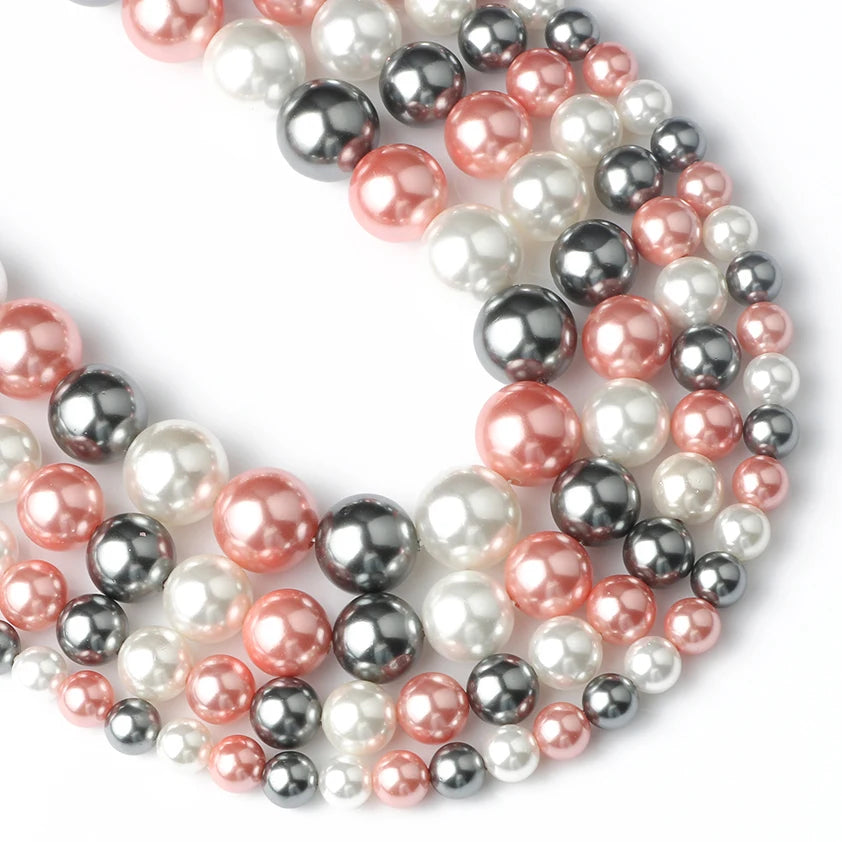 Shell Pearl Beads 15 Colors Round Spacer Beads for DIY Jewelry