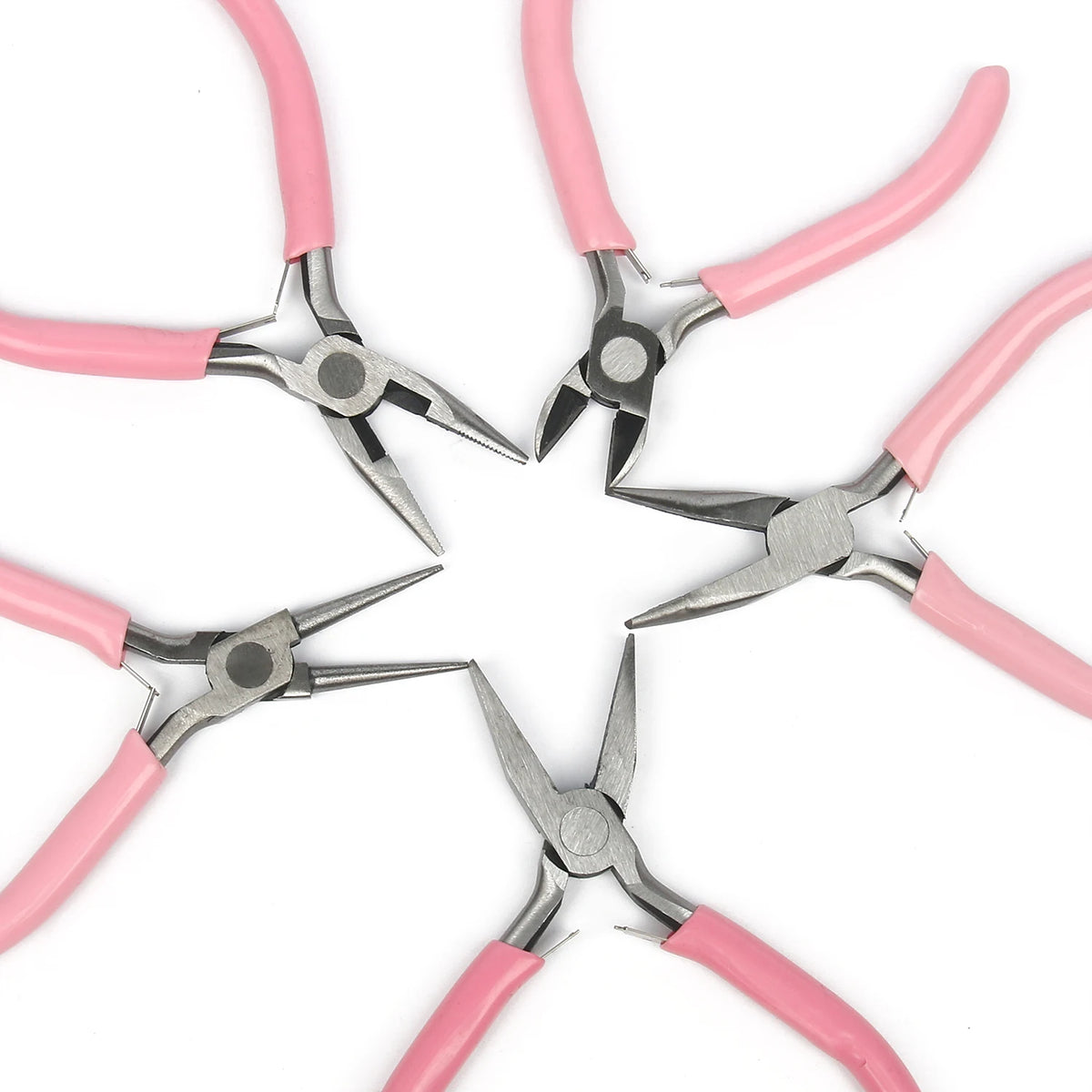 Pink Stainless Steel Jewelry Pliers Kit – DIY Beading Tools
