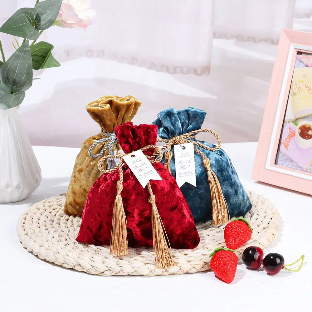 Velvet Drawstring Candy Gift Bags – Wedding & Party Pouches