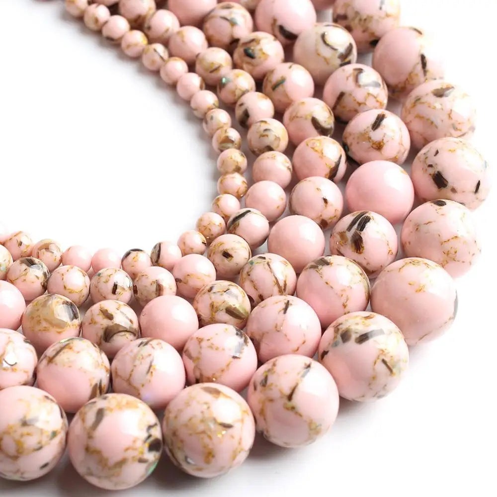 Shell Howlite Round Spacer Beads – DIY Jewelry Making 15"