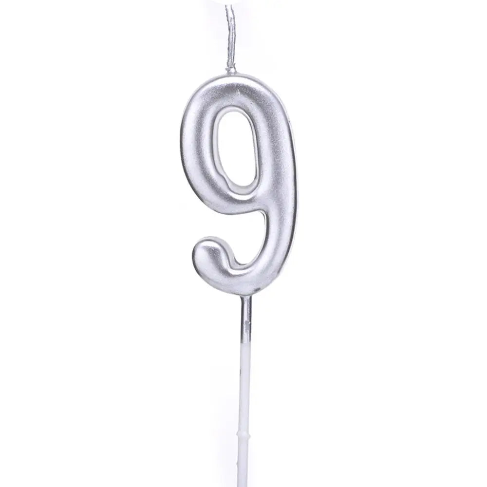 Silver Number Birthday Candle – Cake & Cupcake Topper