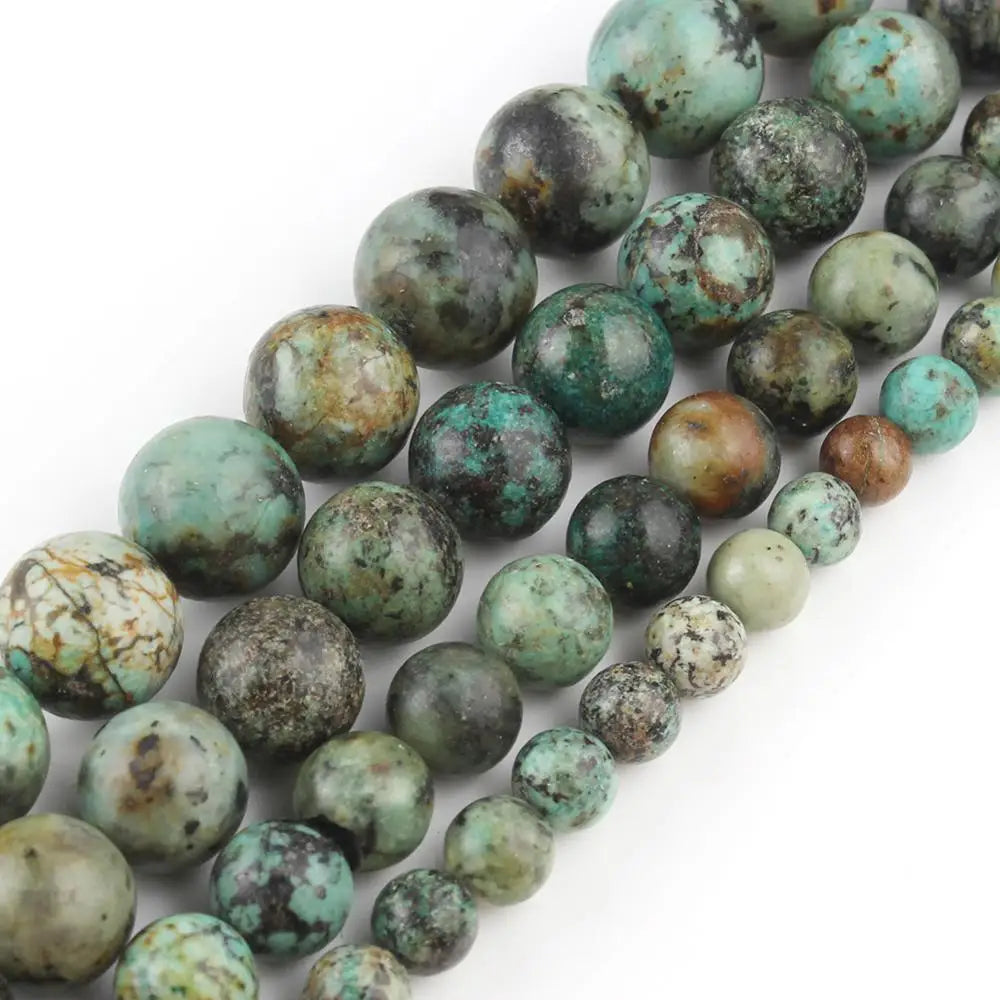 Round Stone Loose Beads for Jewelry Making – 15" Strand 4–12mm
