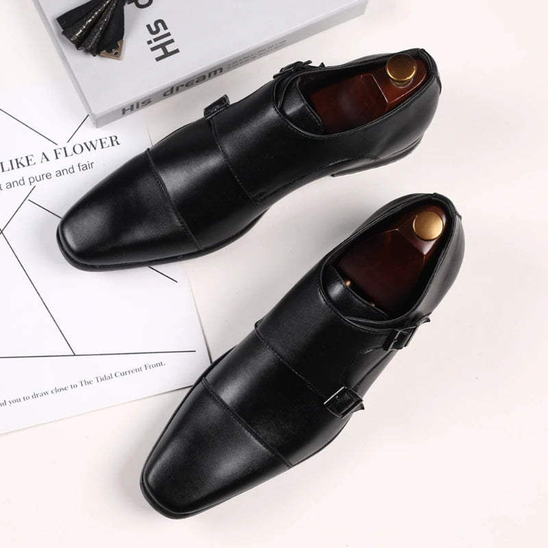 Men's Black Square Toe Oxford Dress Shoes | EU 39–48