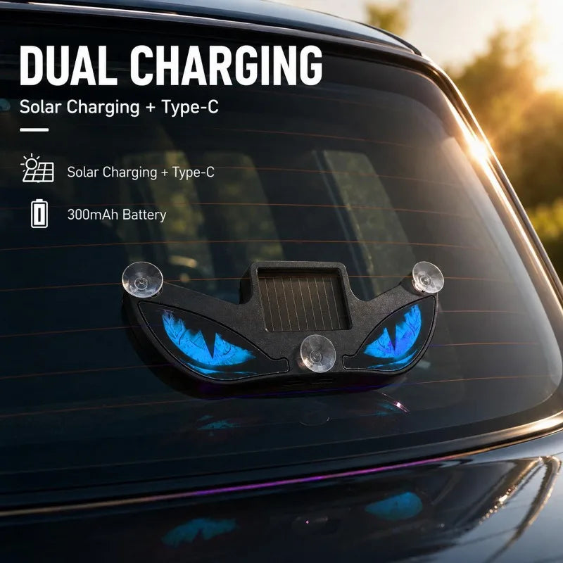 Solar Demon Eye Car Warning Light – Flashing LED Signal Lamp