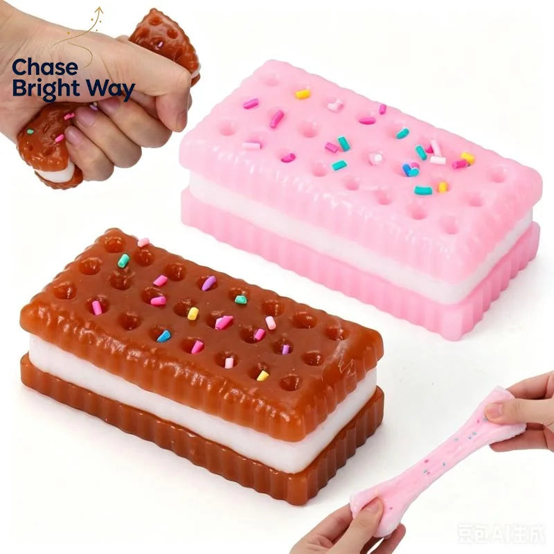 Ice Cream Sandwich Squishy Fidget Toy – Soft Squeeze Sensory