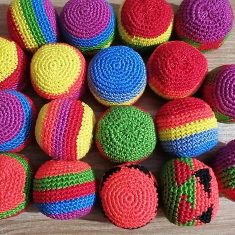 Handmade Plush Footbag Juggling Ball – Soft Hacky Sack Toy