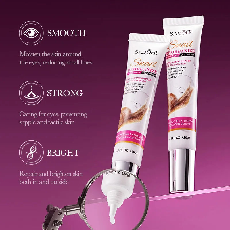 SADOER Snail Collagen Eye Cream – Firming & Brightening