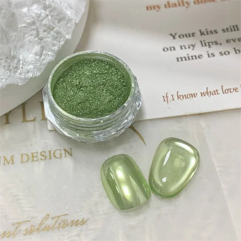 Aurora Mirror Chrome Nail Powder – Holographic Glitter Pigment