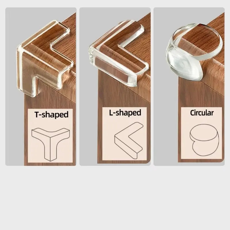 Clear Silicone Furniture Corner Protectors – 4 or 10 Pack