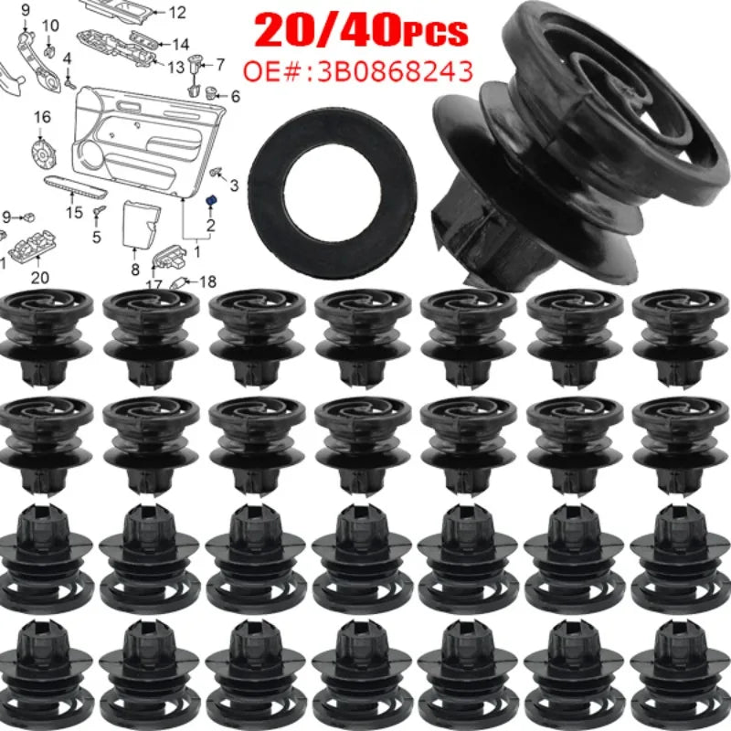 VW Door Panel Trim Clips 20-Pack – Golf MK4 Passat B5 Jetta
